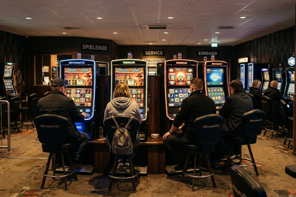 Einladender Spielhallenraum mit vielfältigen Unterhaltungsmöglichkeiten